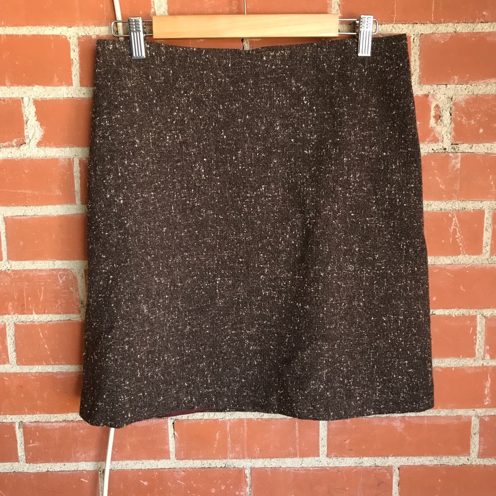 French Connection Brown Tweed Pencil Skirt